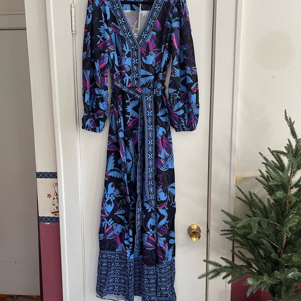 **NEW PRICE DROP** sz lg Celina Moon 1/2 button front maxi dress..